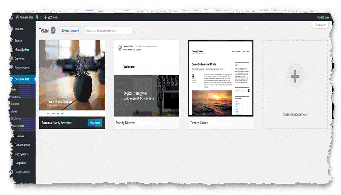 раздел темы WordPress