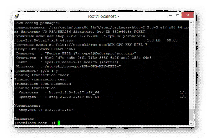 утилита htop установлена