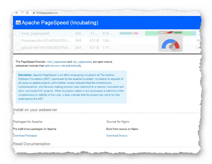 сайт проекта PageSpeed