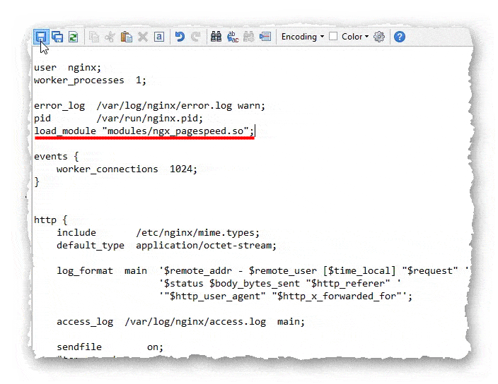 подключение модуля ngx_pagespeed