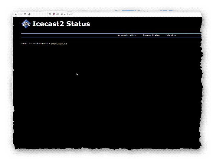 Веб-интерфейс сервера потокового вещания Icecast