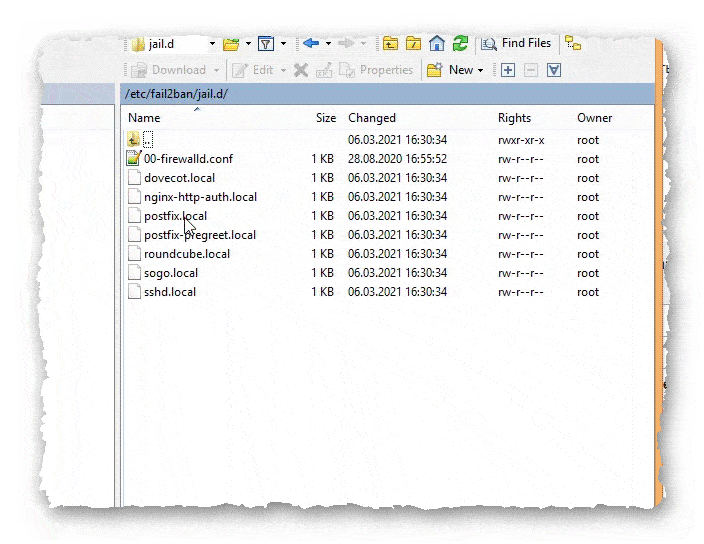 конфигурационные файлы веб-приложений File2Ban для iRedMail