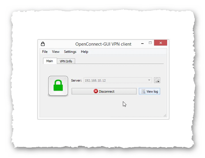 OpenConnect-GUI VPN client подключился к сереру